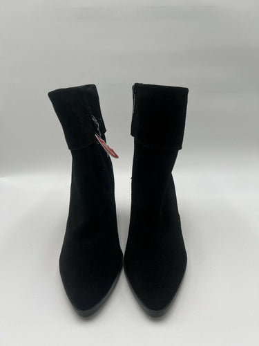Blondo Selina Waterproof Black Suede Fold Over Booties Size 7.5