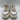 Le Tigre MIDTOWN White/Taupe Leather Low Top Lace Up Platform Sneakers, Size 7M Le Tigre