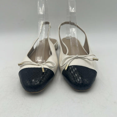 Women’s Stuart Weitzman Sleek Bow Cap Toe Slingback Flat Size 7B Stuart Weitzman