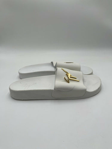 Men’s Giuseppe Zanotti Brett white leather slides Size 44 Giuseppe Zanotti