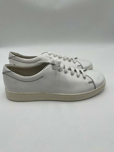 Men’s Prada Linea Rossa Low Top black stitching Sneakers White Leather Size 12UK PRADA