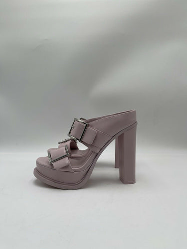 Alexander McQueen 120mm leather platform mules in light pink Size 36 Alexander McQueen