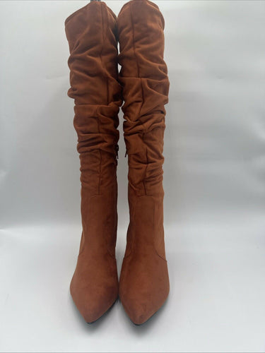 Bellini Women's Amp Heeled Dress Boot, Rust Microsuede Size 8 Bellini