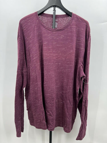 Abound Top Purple Plum Space Dye Long Sleeve Crew Neck Shirt 2XL Abound