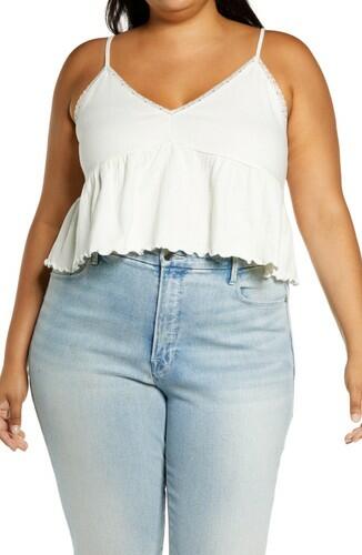 BP. Babydoll Crinkle Camisole Ivory aSize 1X BP.