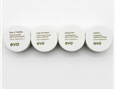 Lot 4 evo Hair Styling Mini 0.5oz Box O Bollox Cassius Casual Act Crop New EVO
