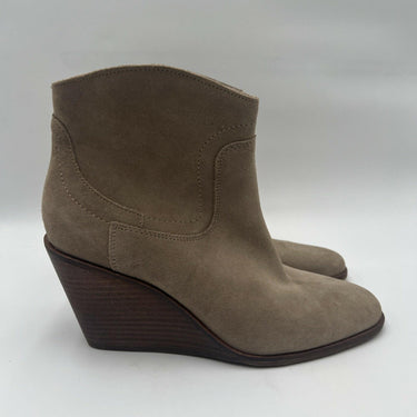 Women’s Lucky Brand Wadier Taupe Suede Wedge Heel Ankle Boot Size 8.5 Lucky Brand