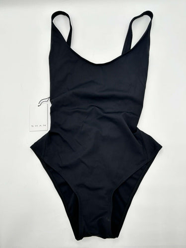 SHAN black scoop-neck one-piece Black Backless swimsuit Womans Size 12 Scoop