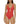 BECCA Women S Standard Modern Edge One Piece Swimsuit Plunge Neck L