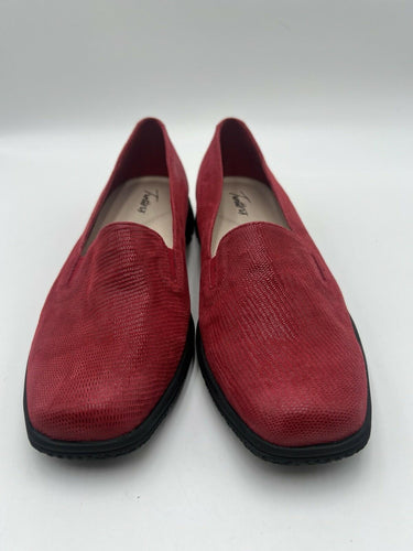 Trotters T2110 Red Lizard Leather Loafers Flats Size 10