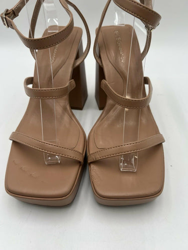 BCBGeneration Galana Tan Strappy Platform Block Heels Womens Size 8.5