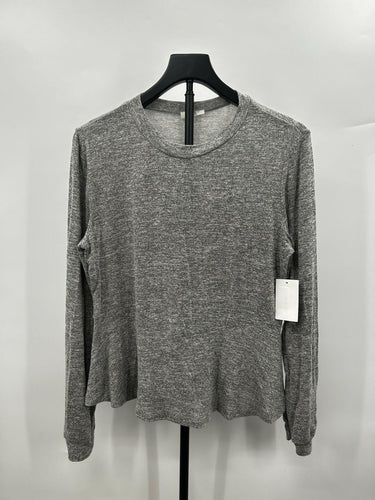 Wst Cst Woman’s heather gray pullover crew neckline flared peplum hem Size L Wst cst