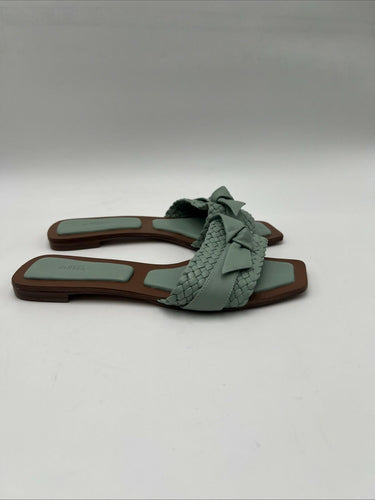 Alexandre Birman Clarita Woven Leather Flat Slide inmint green Size 36 Alexandre Birman