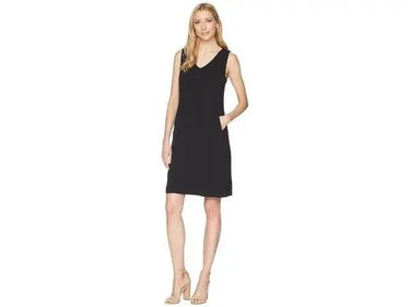 Tribal - V-Neck Jersey Dress with Pockets (Black) Women's Dress SIZE S Tribal