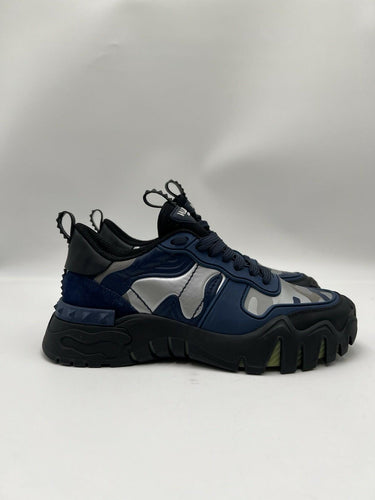 Valentino Garavani Rockrunner Plus camouflage sneakers Blue Size 38 Valentino Garavani