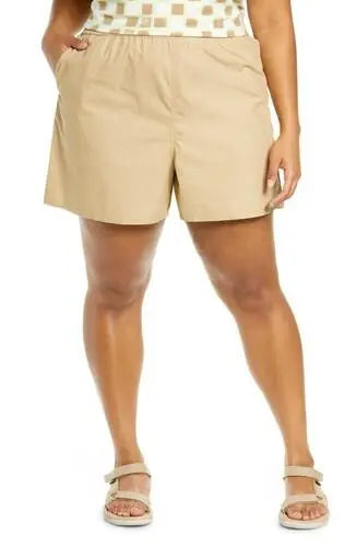 BP Shorts Beige Nougat - Women s Athletic Elastic-Waist Shorts 1X BP.