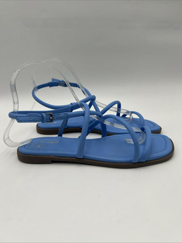 Women's Mix No. 6 Jacop Blue Strappy Flat Casual Flats Sandals Size 6M Mix No. 6