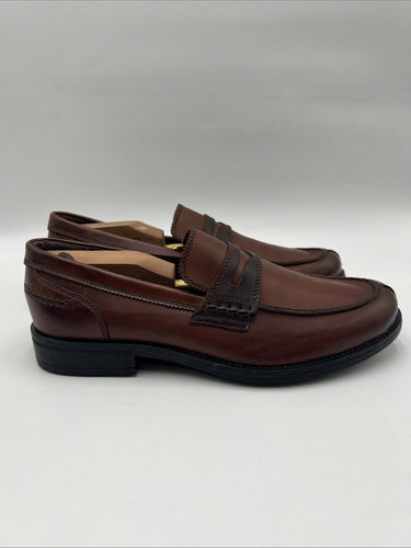 Saks Fifth Avenue Men's Michael Leather Penny Loafer Brown Leather Size 10M Saks Fifth Avenue