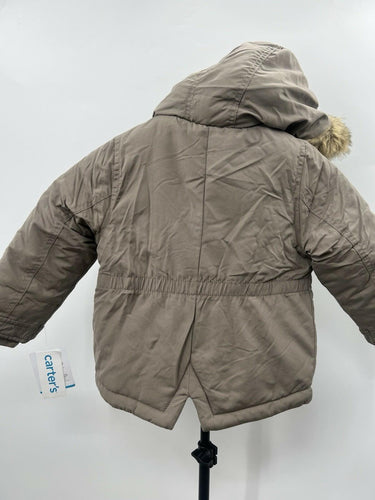 Carter’s Toddler Boys Hooded Winter Parka Jacket Brown Faux Fur Trim Coat 3T Carter's