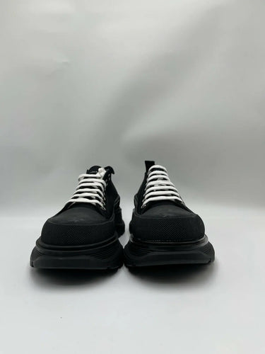 Alexander McQueen black canvas Tread Slick lace-up sneaker Size 42 Alexander McQueen