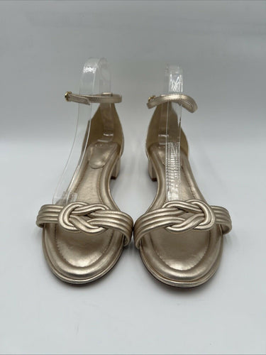 Women’s Alexandre Birman Vicky Block Heel Sandals Gold Leather Size 42 Alexandre Birman