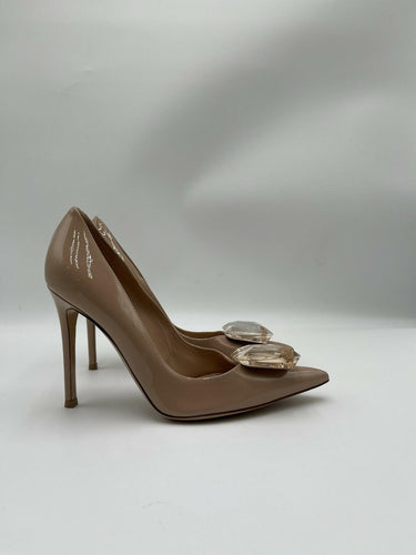 Women’s Gianvito Rossi Jaipur patent leather pumps crystal embellishment Size 37 GIANVITO ROSSI