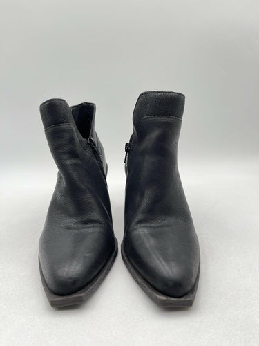 Women’s Crown Vintage Stavie Black Leather Ankle Side Zip Bootie Size 7M