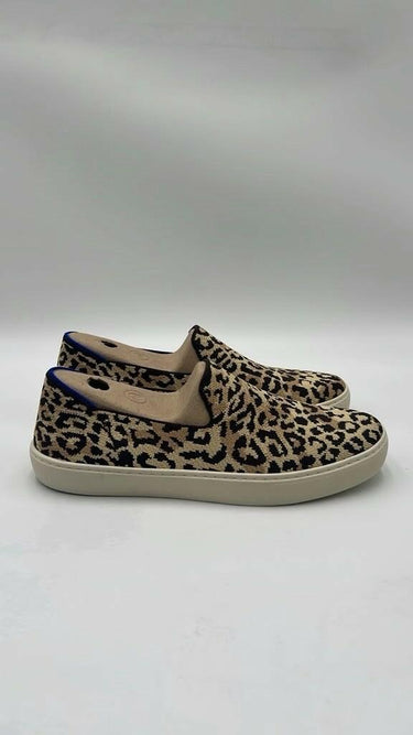 Women’s Rothy’s Leopard Print Knit Round Toe Slip On Low Top Sneakers Size 10 Rothy’s