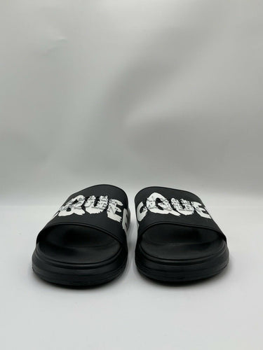 Alexander McQueen Graffiti Logo black rubber pool slide Size 43.5 Alexander Mcqueen