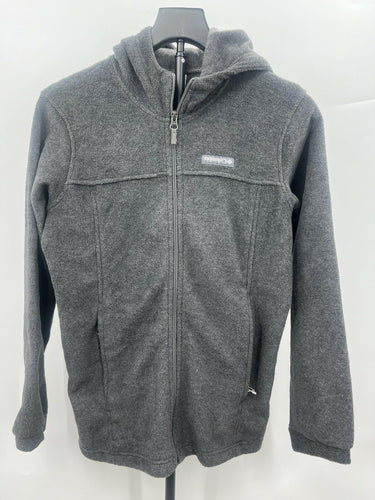 Columbia Fleece Full Zip Hooded Sweater Jacket Gray Boys Youth L (14/16) Columbia