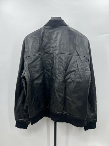 Industry Republic Leather Bomber Jacket Mens Black Zip NWOT Size M
