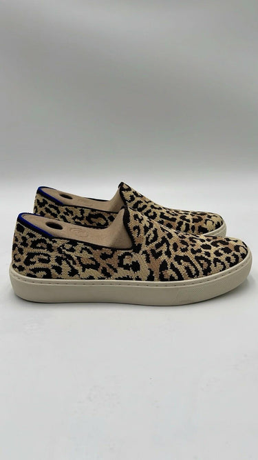 Women’s Rothy’s Leopard Print Knit Round Toe Slip On Low Top Sneakers Size 5.5 Rothy’s
