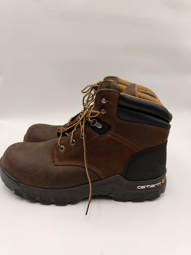 Carhartt Men’s Brown Leather 6” Work Boots Oil Slip Resistant Wide Size 13