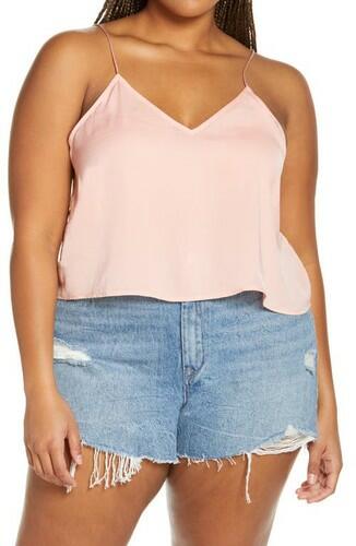 BP. Crop Satin Camisole in Pink Pudding Size 1X BP.