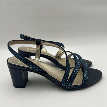 NAT Naturalizer Vanessa Navy Microfiber Dress Heeel Sandals Size 7.5 M Naturalizer