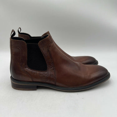 Men’s Robert Graham Breton Chelsea Brown Leather Ankle Boot Size 11 Robert Graham
