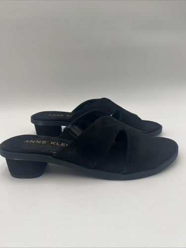 Women's Anne Klein Tania Block Heel Sandal Black Size 6.5M Anne Klein