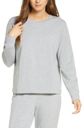 Women's Rachel Parcell Fleece woman Pullover, Size Small - Grey Rachel Parcell