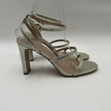 Mix No. 6 Aliciana Womens Gold Strappy Block Heel Ankle Strap Sandal Size 8.5 M Mix No. 6
