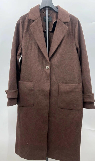 House of Harlow Coat Womens Brown Wool Blend Long Trench Peacoat Jacket S House of Harlow