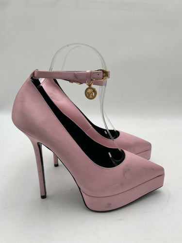 Versace Lycia satin platform pumps in pink Ankle Straps Size 38.5 Versace