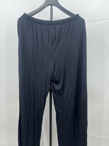 Eberjey Lounge Pants Black Wide Leg Pajama Drawstring Elastic Waist - Size L