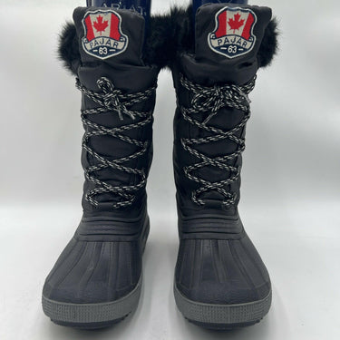 Pajar Canada DEBBY Textile Lace Up Closed Toe Winter Boots Black W’s Size 6L
