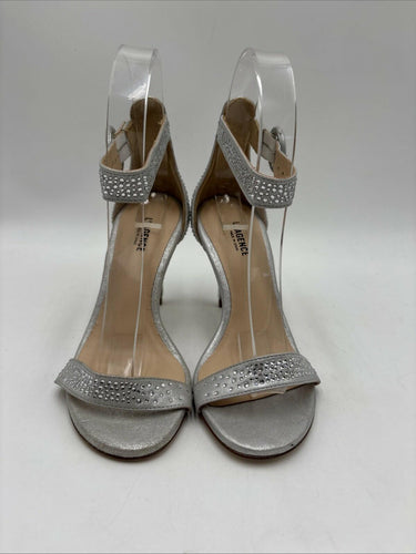 Women’s L'agence Vivienne Crystal Embellished Heel Sandals Silver Size 35
