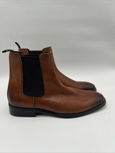 Saks Fifth Avenue Adriano Leather Chelsea Boots in brown Leather Size 9M Saks Fifth Avenue