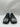 Prada Nuanced Brushed Leather Lace-Up Shoes in black and silver Size 8UK PRADA