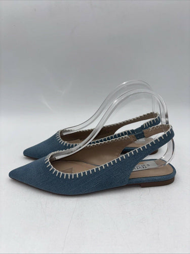 Steven New York Malina Flats Blue Jean Woven Pointed Toe Shoes Size 8 Steven by Steve Madden