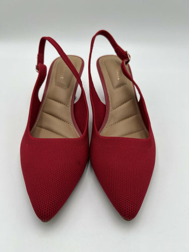 KELLY & KATIE ZARIA Women's Red Knit Slingback Pumps - Size 8.5M