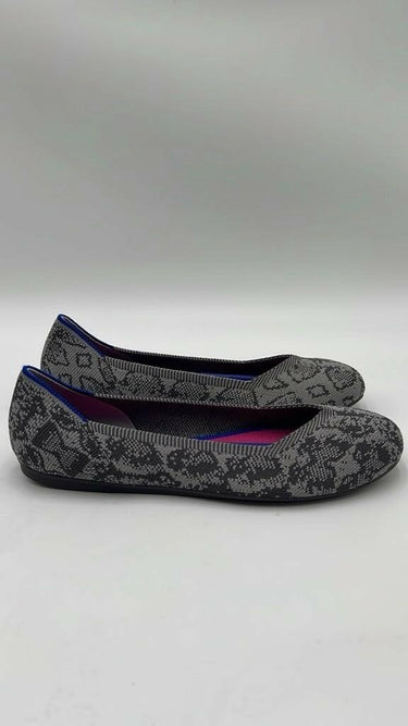 Women’s Rothy's The Flat in Grey Stone Snake Print Slip On Shows Size 8 Rothy’s