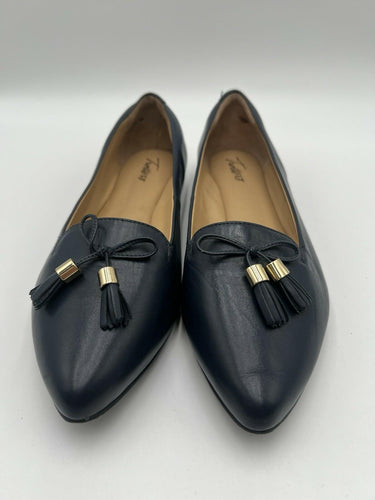 Trotters Navy Leather Tassel Loafer Flats Size 12N